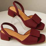 🔥Hot Sale🔥Women's Leather Square Sandals
