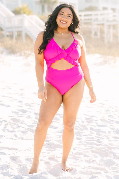 Do Not Disturb Swimsuit, Hot Pink