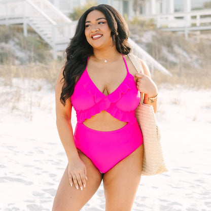 Do Not Disturb Swimsuit, Hot Pink
