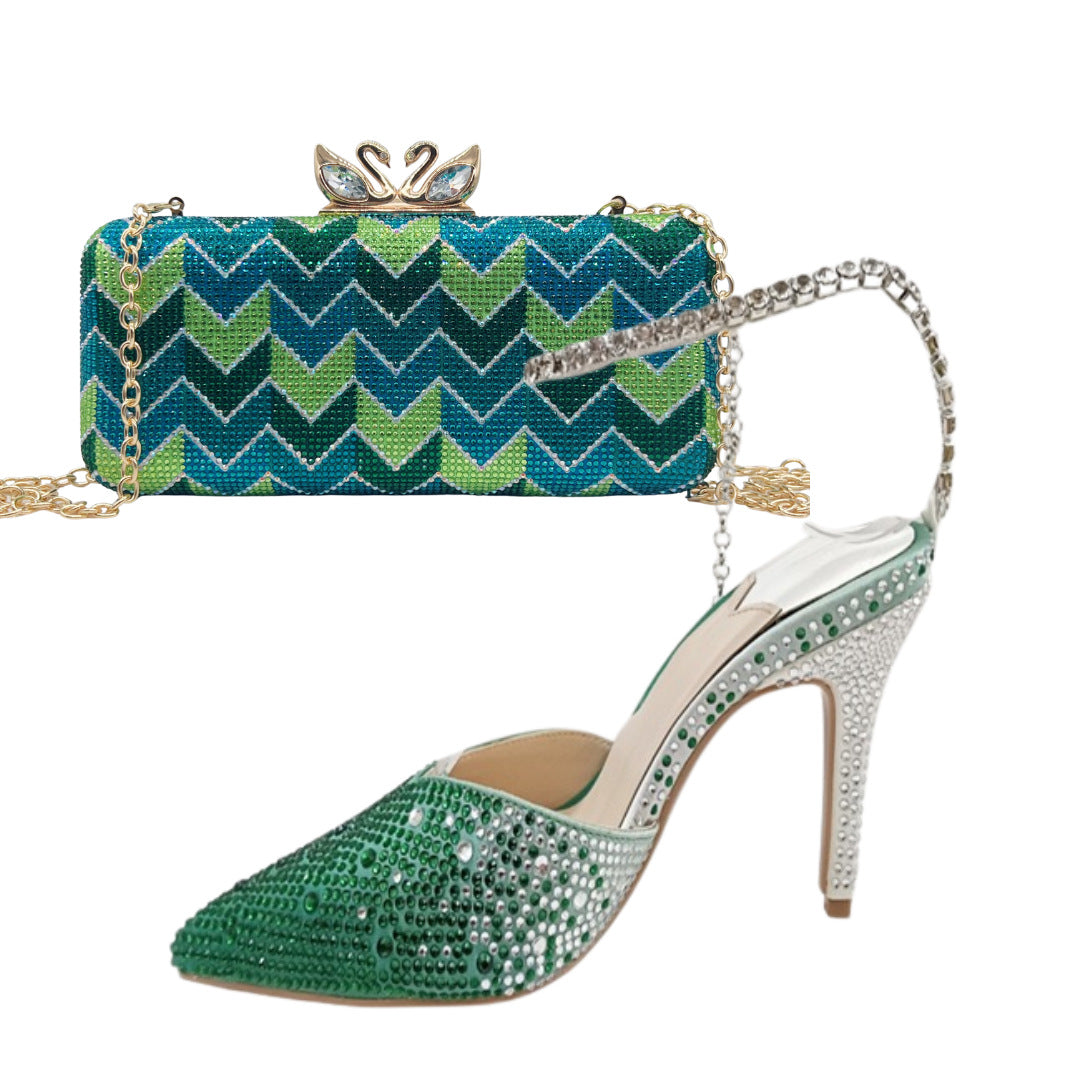 Womens Crystal Stiletto Evening Shoes