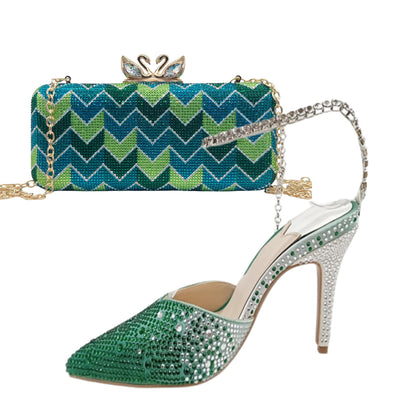 Womens Crystal Stiletto Evening Shoes