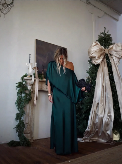 Elegant Draped Maxi Set
