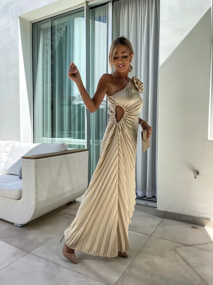 Flower One Shoulder Dress