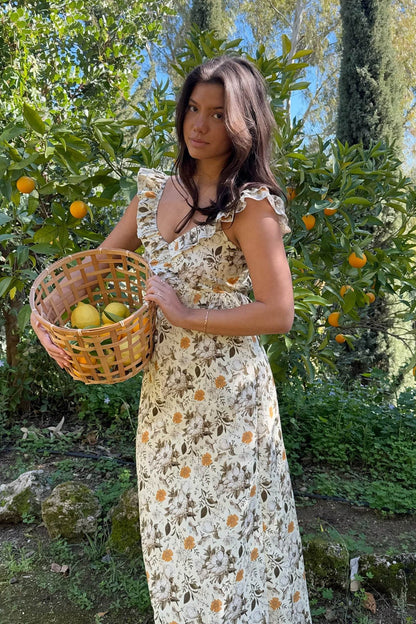 MelbaIC Dress - Off White Flower Print