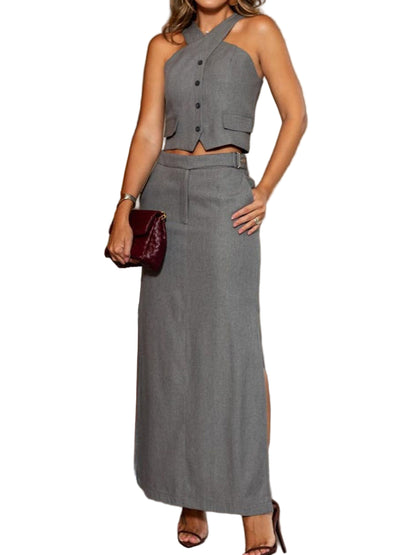 Chic Halter Suit Set