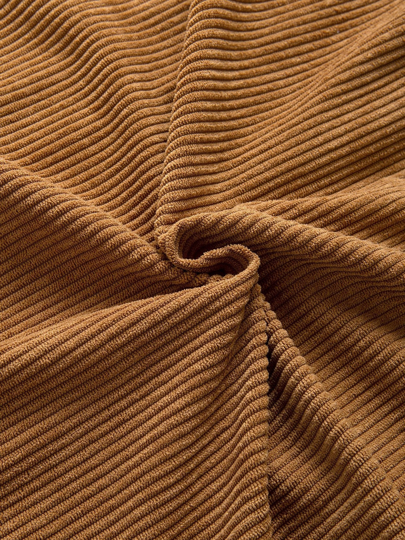 Relax Fit Colorblock Corduroy Hooded Shirt