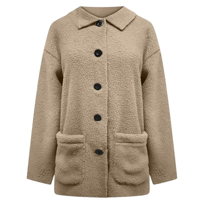 Cozy Button-Up Coat Davin lUXE