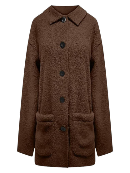 Cozy Button-Up Coat Davin lUXE