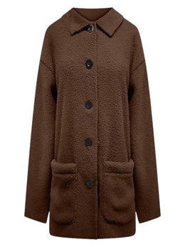 Cozy Button-Up Coat Davin lUXE