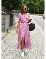 Elegant Dress with a V-Neckline and Tummy Coverage
