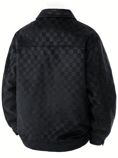 Mavrick Checkered Suede Jacket