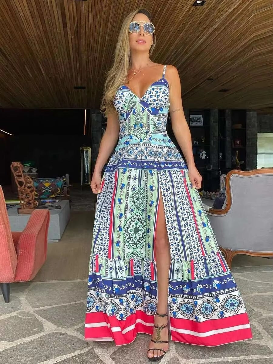 Island Muse Deep-V Dress