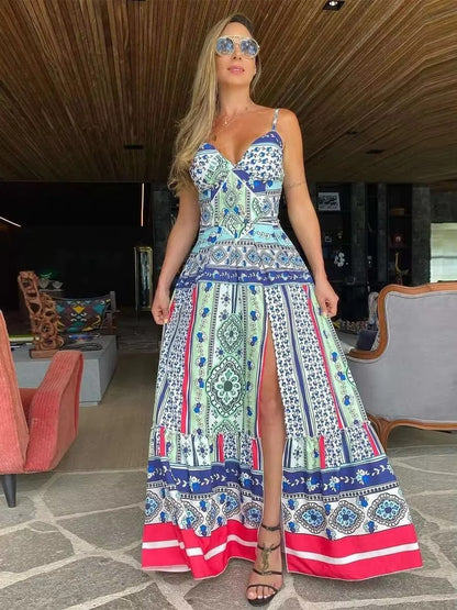 Island Muse Deep-V Dress