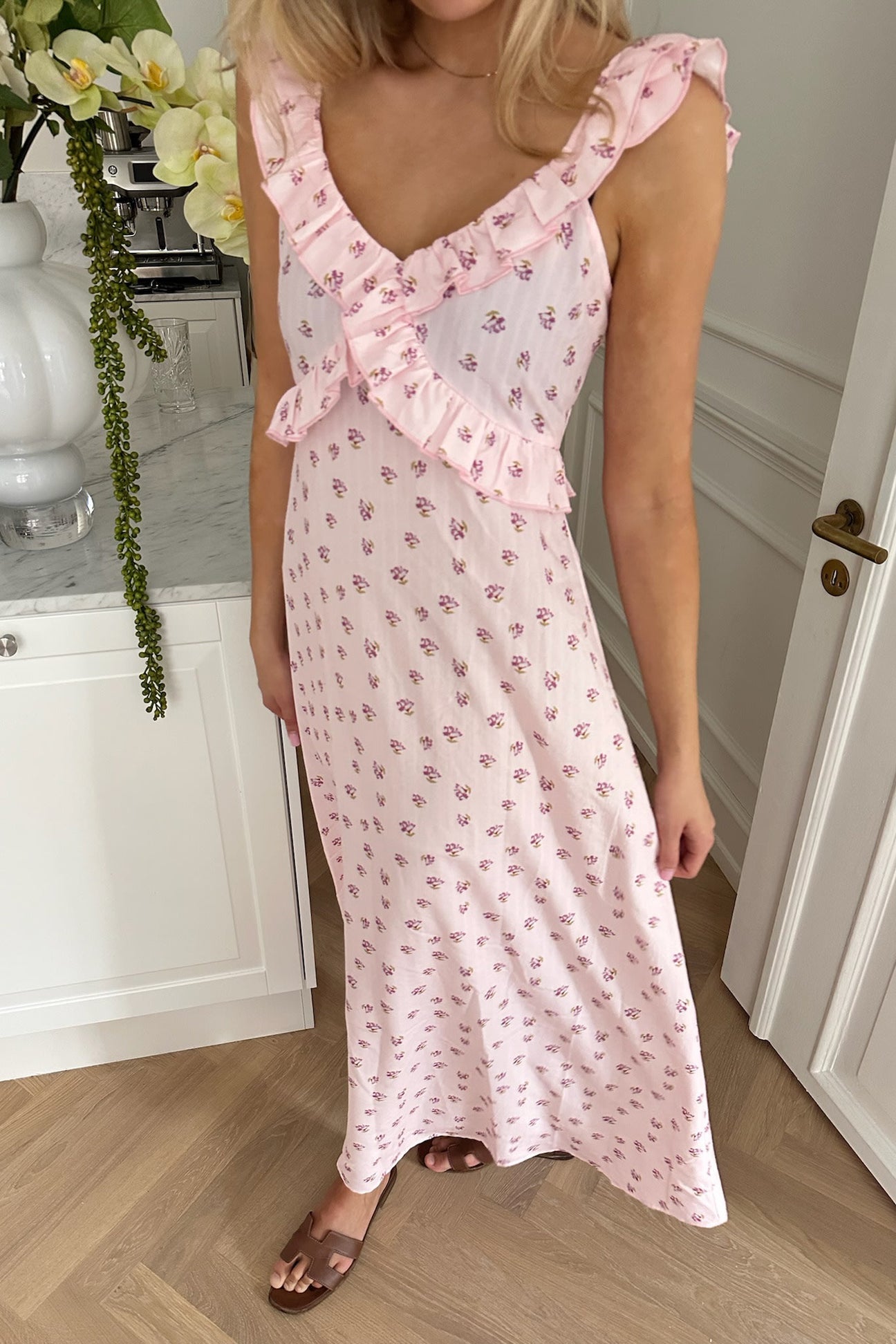 MelbaIC Dress - Off White Flower Print