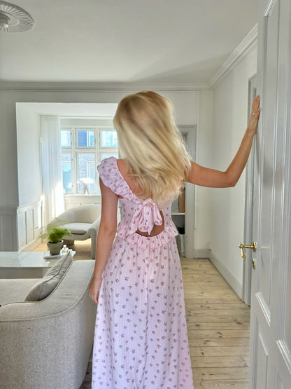 MelbaIC Dress - Off White Flower Print