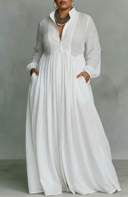 Davin | Flowing Button-Front Maxi Dress