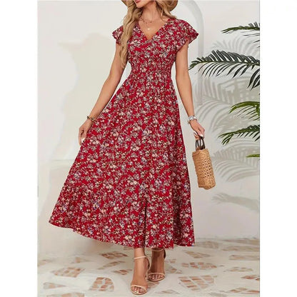 BloomAura™ Luxe Floral Maxi Dress