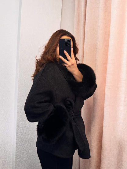 Grace Faux Fur Coat Davin luxe