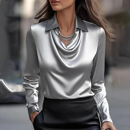 Milano Grace Satin Drape Blouse