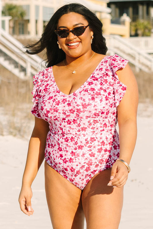 Spending My PTO Swimsuit, Purple Floral
