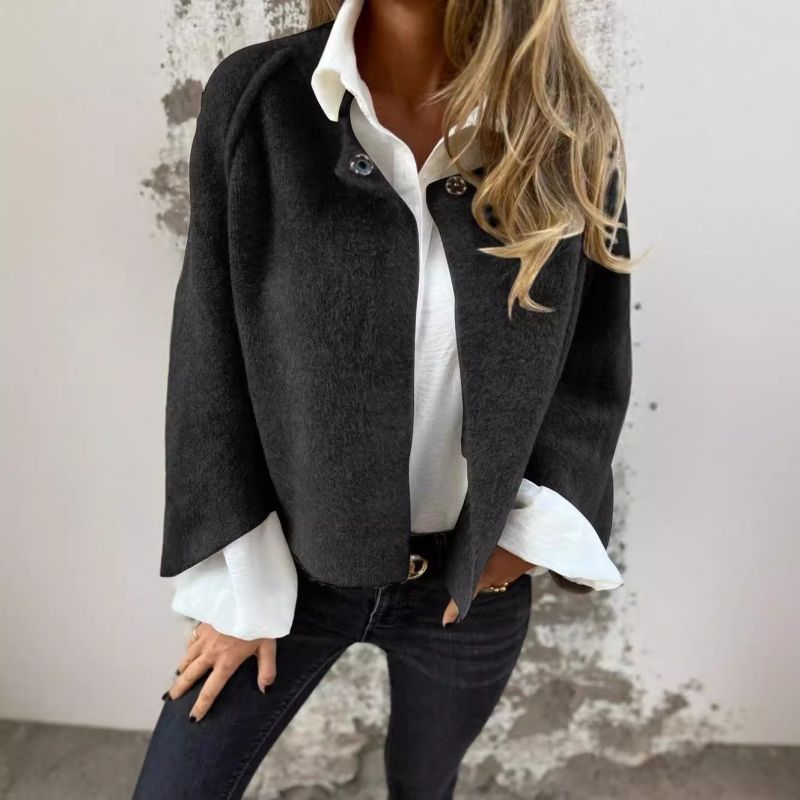 Cropped Jacket with Elegant Flared Sleeves My Store