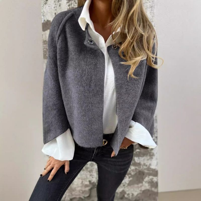 Cropped Jacket with Elegant Flared Sleeves My Store