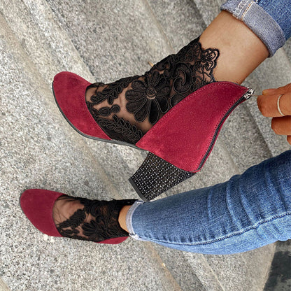 Elegant Lace Heel Sandals