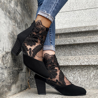 Elegant Lace Heel Sandals