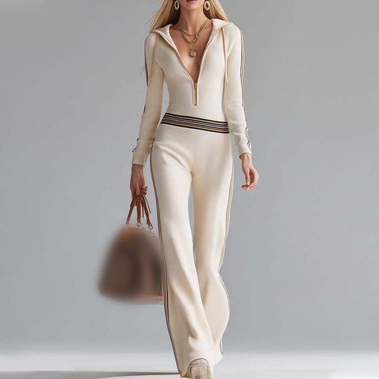 Chic Sport Luxe Hooded Jumpsuit