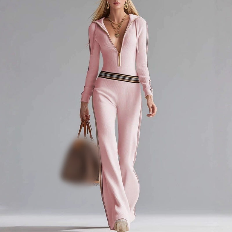 Chic Sport Luxe Hooded Jumpsuit