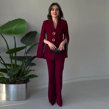 Elegant Two-Piece Tailored Blazer & Trouser Set