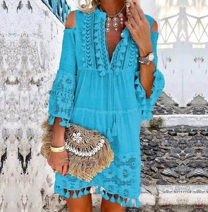 Amara™ Embroidered Linen Dress