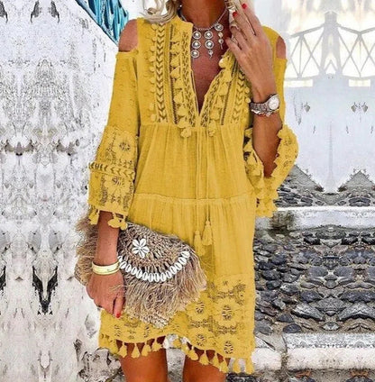 Amara™ Embroidered Linen Dress