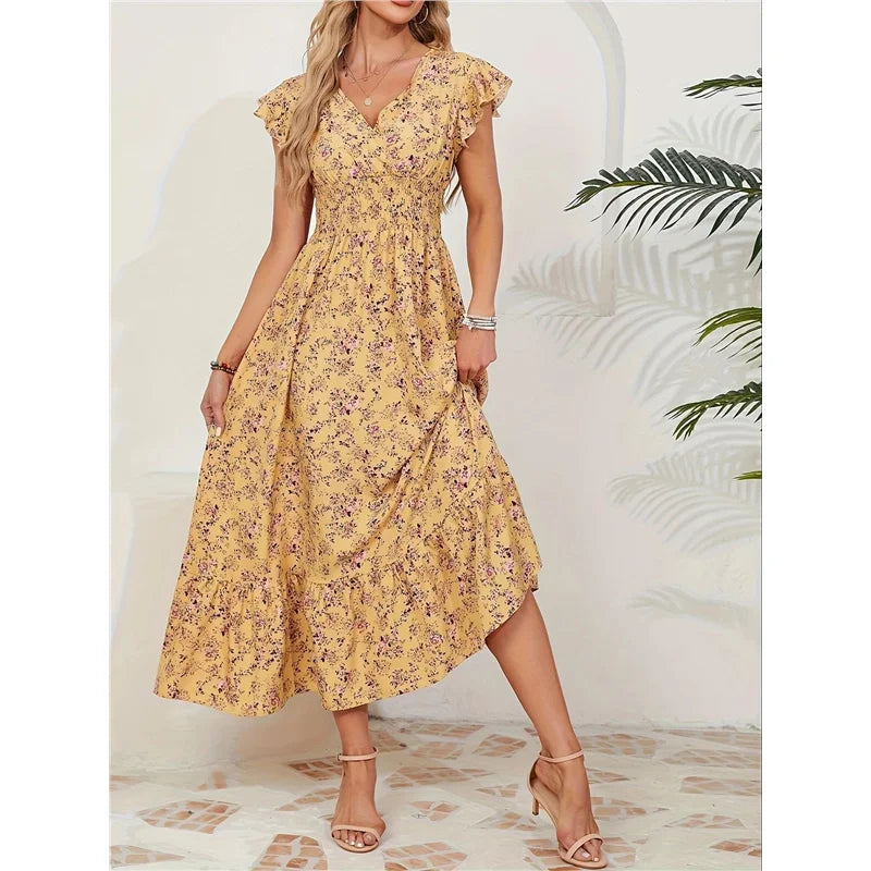 BloomAura™ Luxe Floral Maxi Dress